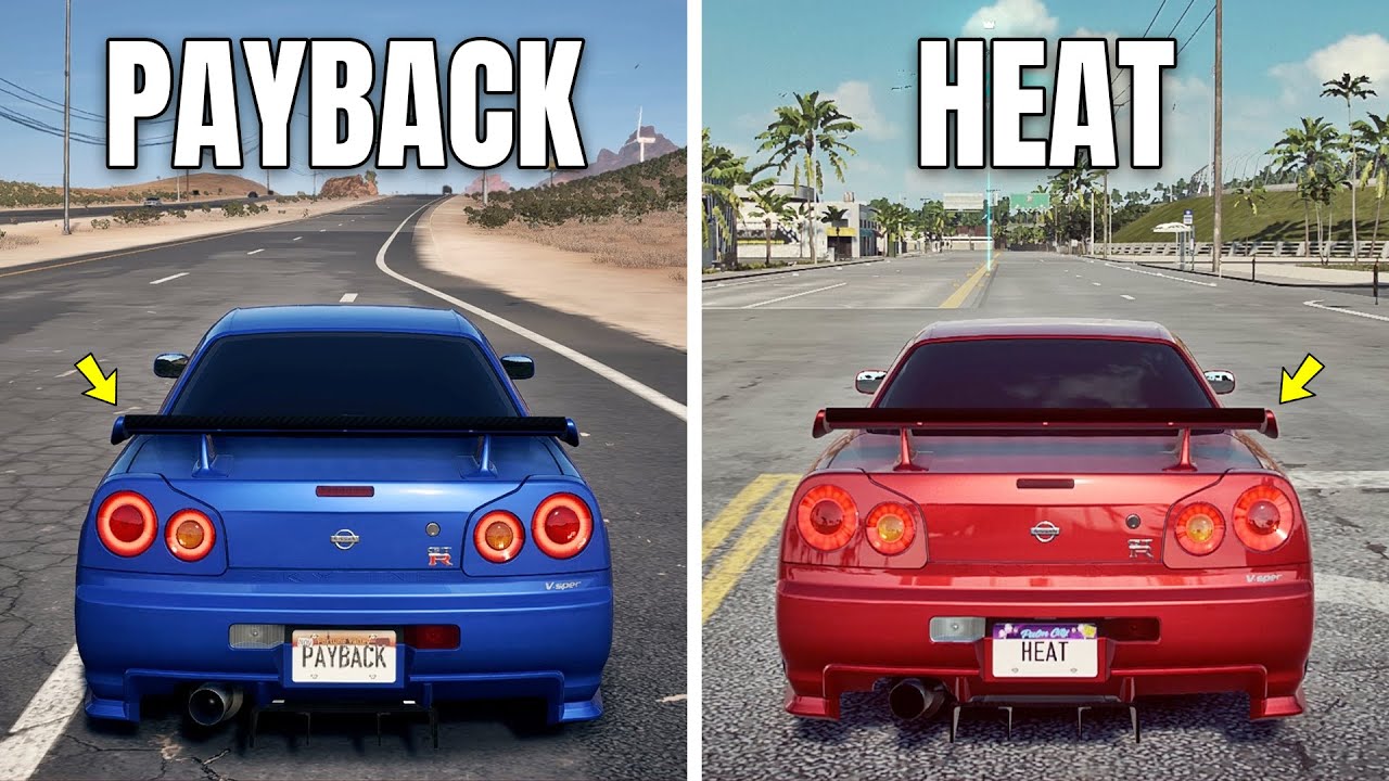 Side by Side Comparison - NFS HEAT vs NFS PAYBACK (WHICH IS BEST?) | Nissan Skyline GT-R R34