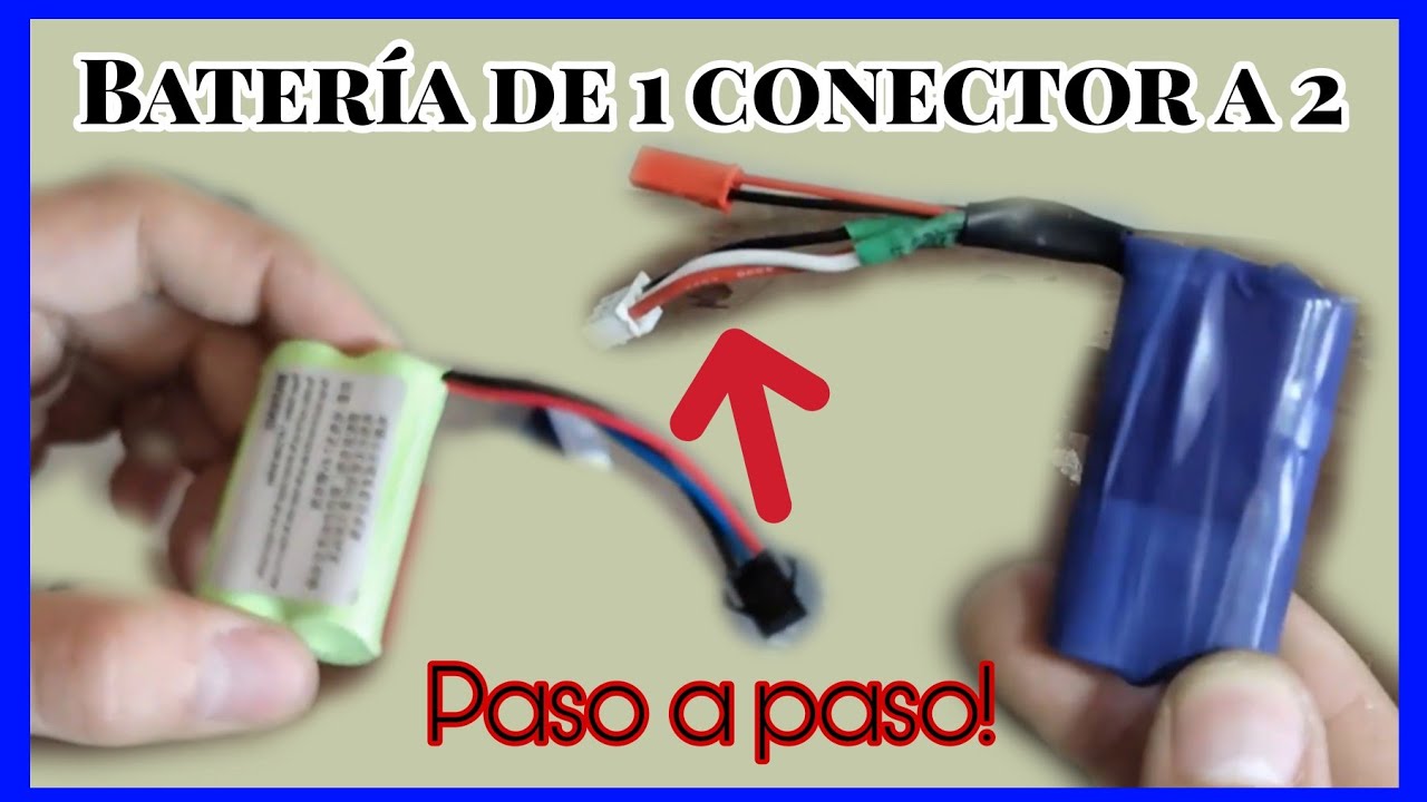 Como pasar baterias de litio 7.4voltios de un solo conector a 2(cargador y conector al RC separados)