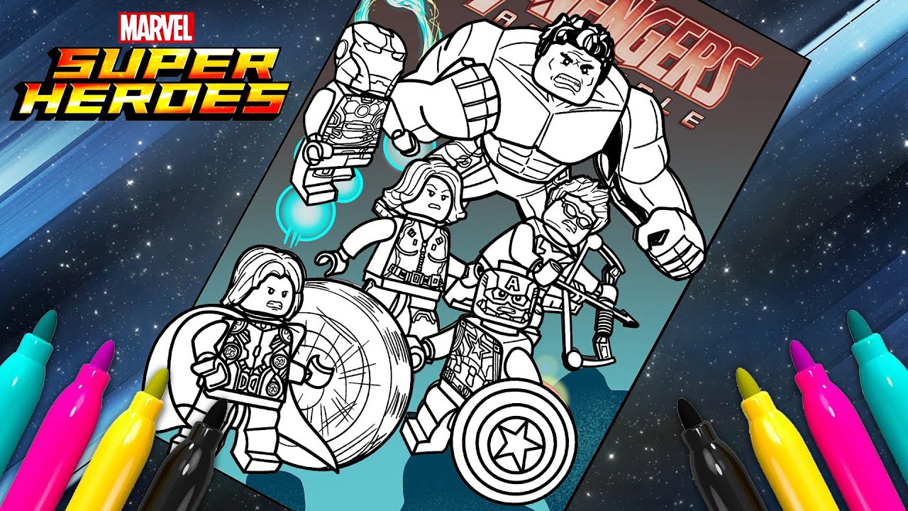 Marvel superheroes LEGO Avangers Coloing page |