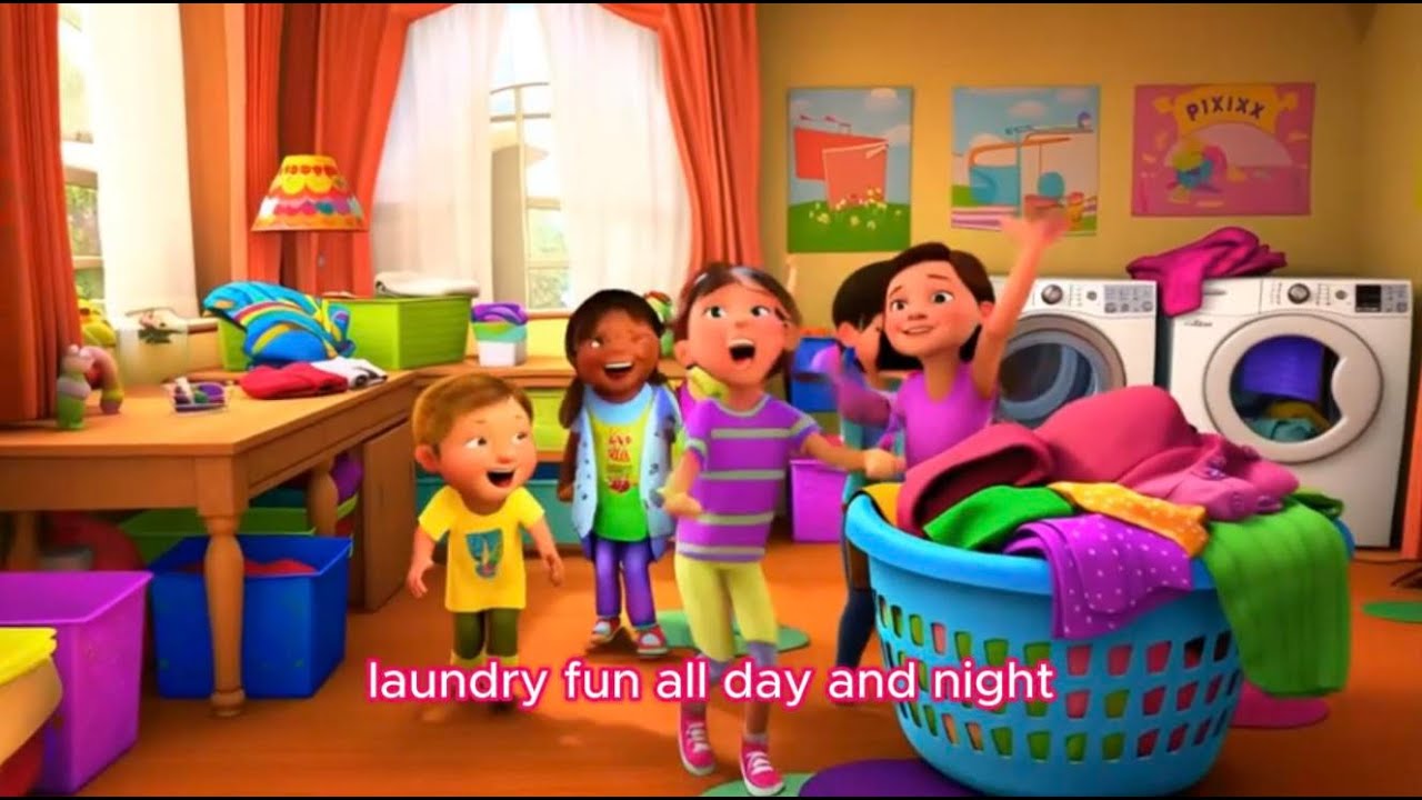 Sorting, Washing & Folding! Fun Laundry Song for Kids