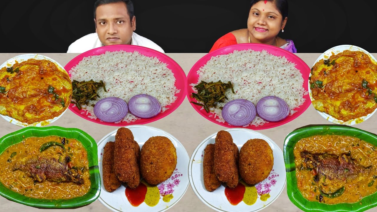 SORSE VOLA FISH CURRY EGG DEVIL FISH FINGER EGG OMELETTE CURRY EATING CHALLENGE / food family blogs