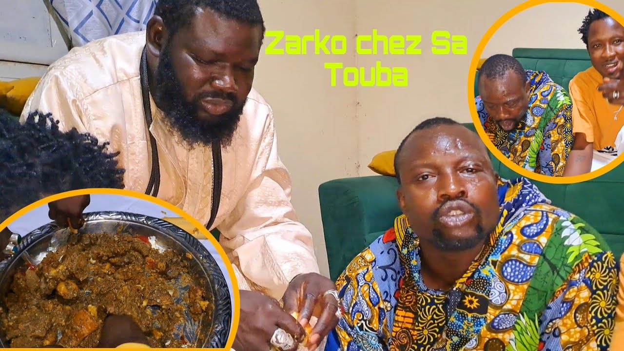 Zarko chez Sa touba aprés sa belle victoire sur Niang bou Ndaw, en mangeant dans une même plat