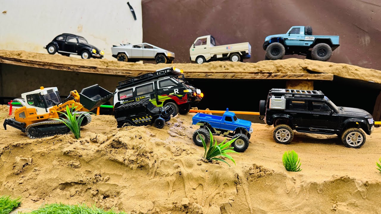 Mini RC Off Road Cars Battle Through Extreme Mountain obstacle testing,