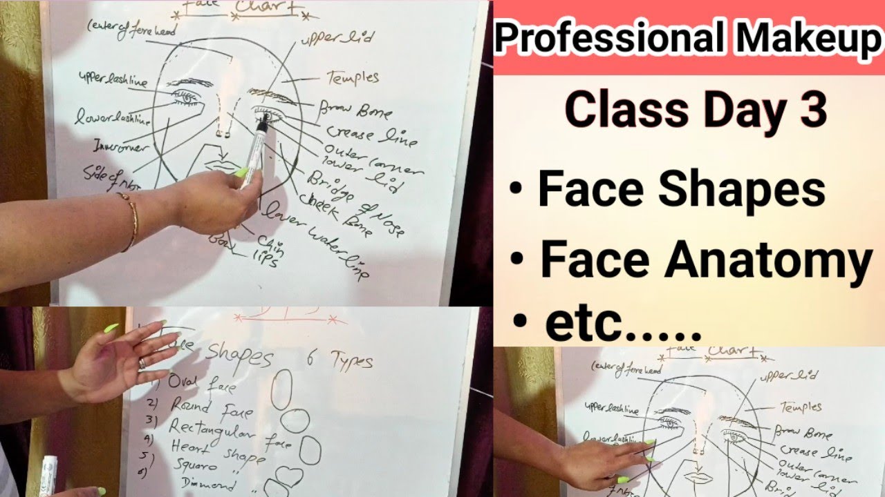 Professional Makeup Class Day 3 ||Face Shapes / Facial Anatomy By Salonfact