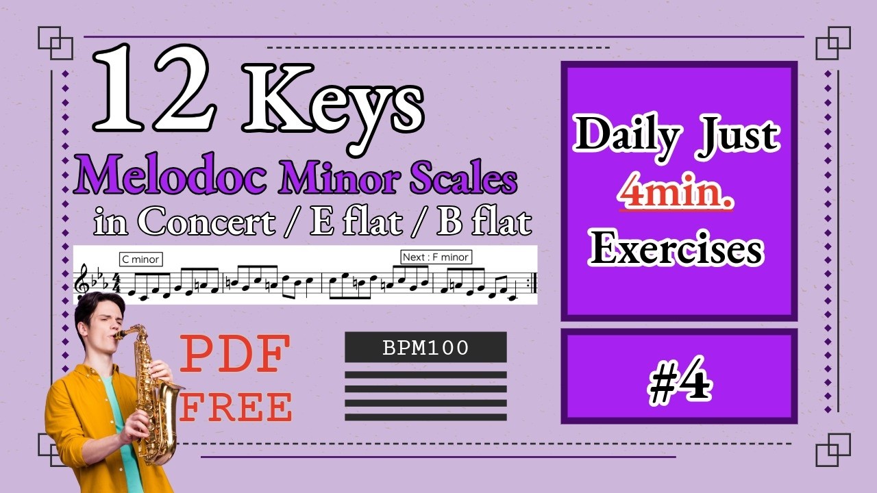 12 Keys Melodic Minor Scale Exercise #4 Melodic Minor: 3rd Intervals (Downward)｜団長と一緒に練習しよう！