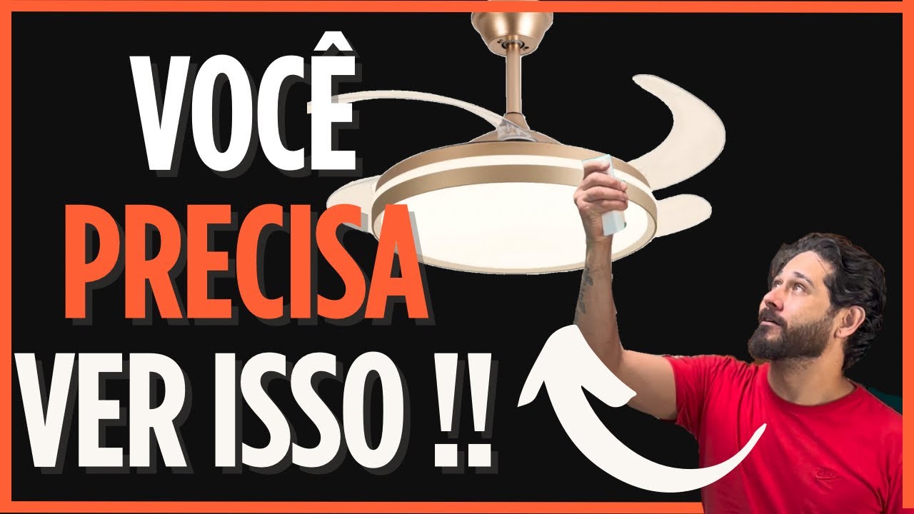 Instalei um Ventilador de Teto retrátil com Lustre e Controle Remoto – Veja o Resultado!