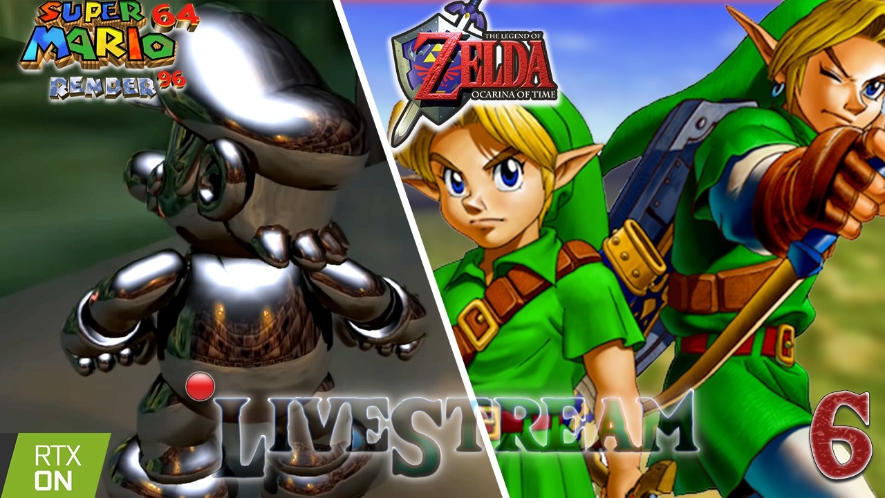 🔴 Super Mario 64 (sm64rt + Render96) + Zelda 1 (NSO) +OoT(Ship of Harkinian)+MK Wii DX LiveStream 🎮✨