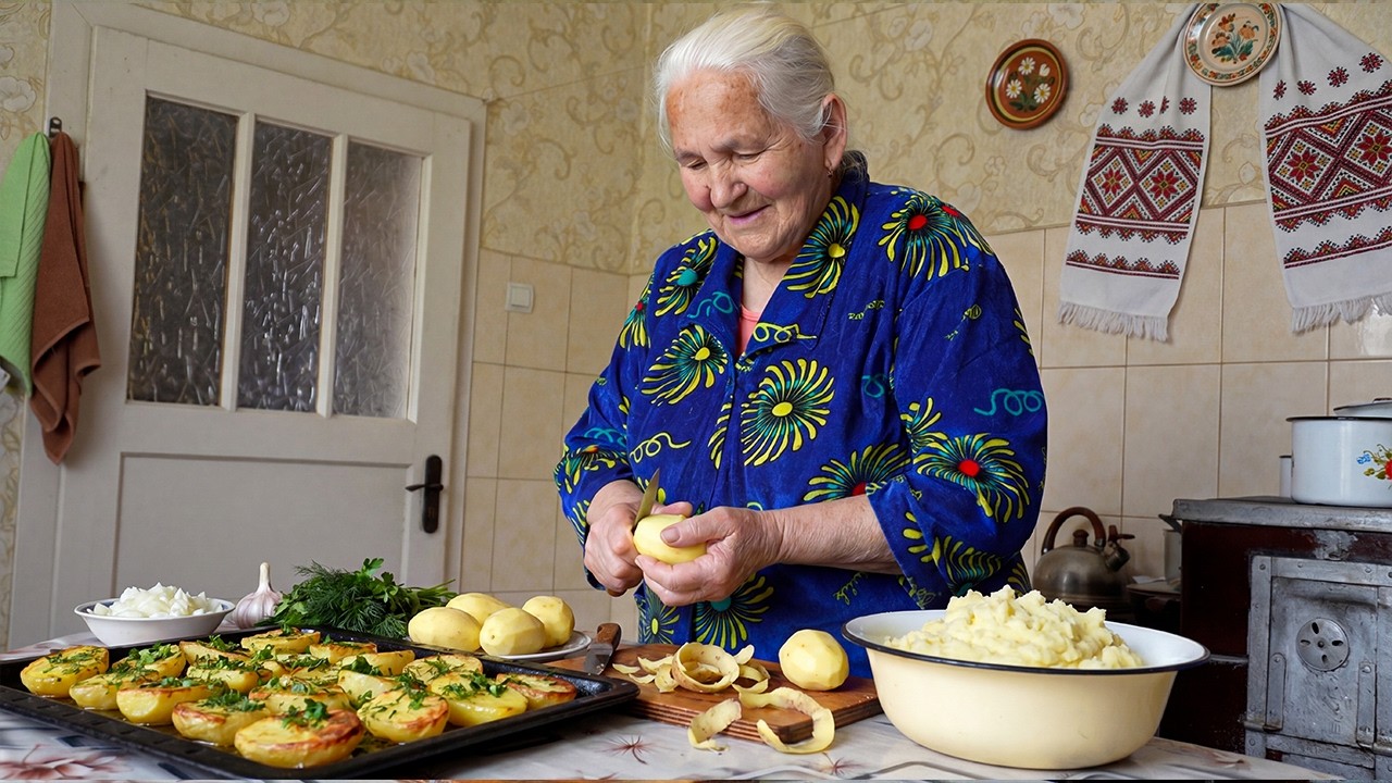Ancient Carpathian Fish & Potato Recipe| 86-Year-Old Grandmother's Traditional Life & Family