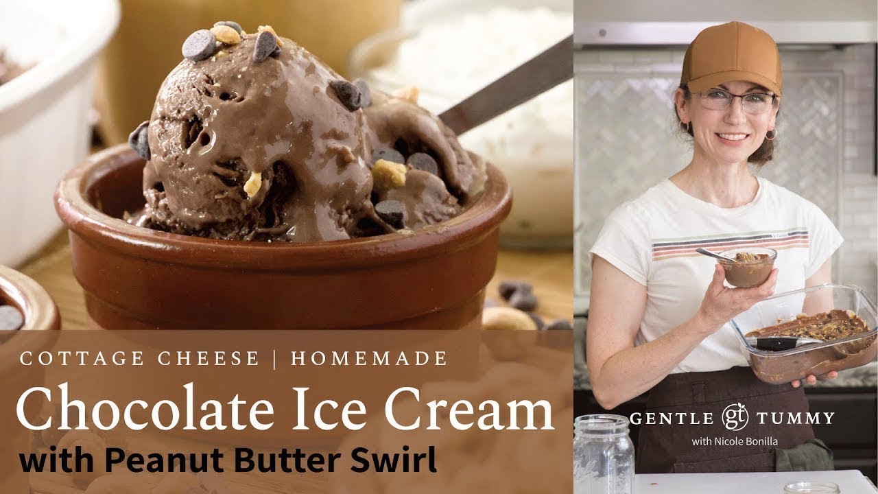 BEST Viral TikTok Cottage Cheese Ice Cream | Chocolate Peanut Butter Swirl | Naturally Sweetened
