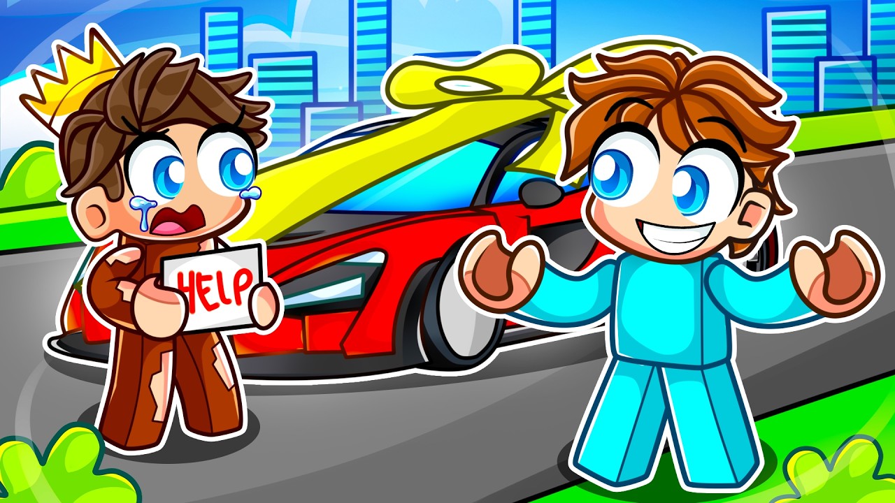 I Surprised a POOR NOOB With his DREAM CAR in Roblox Driving Empire!