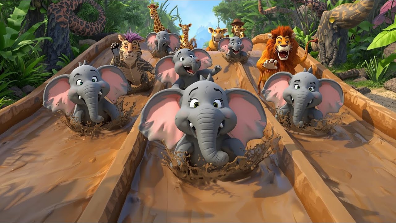 Jungle Safari Song for Kids 🐘🌴 | Elephant Rhyme | Animal Learning Video