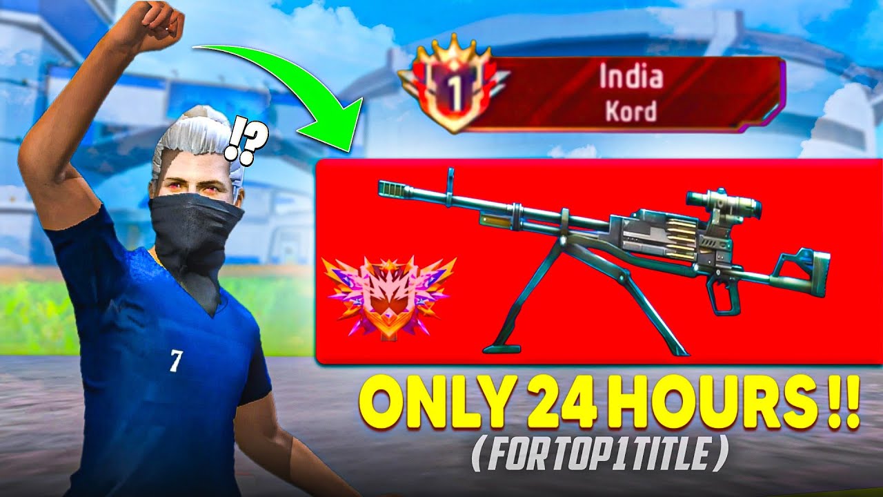 Pushing Top 1 INDIA Title in : USELESS GUN 🔫 ( KORD ) 🤯 | Only 24 HOURS 😳 - Garena Free Fire