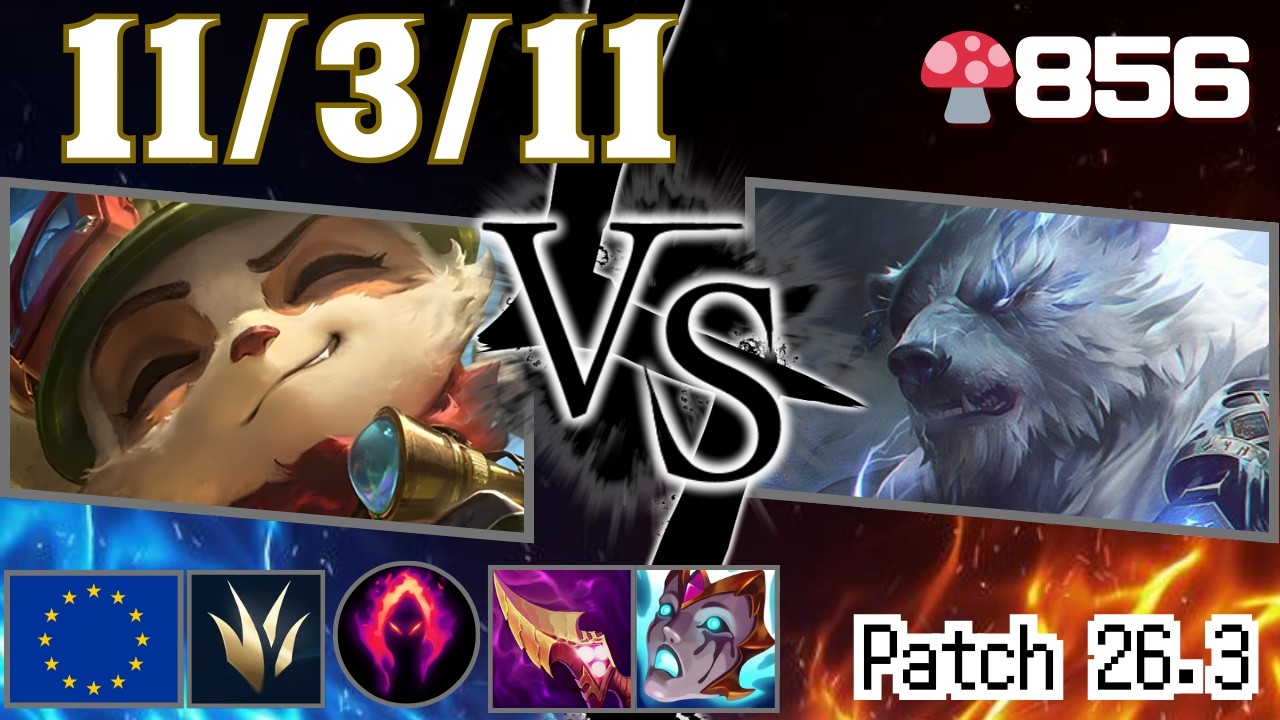 🍄856【Challenger/EUW】JG Teemo vs Volibear（ティーモ vs ボリベア）【SN:Curling Captain#EUW】【Patch26.3】