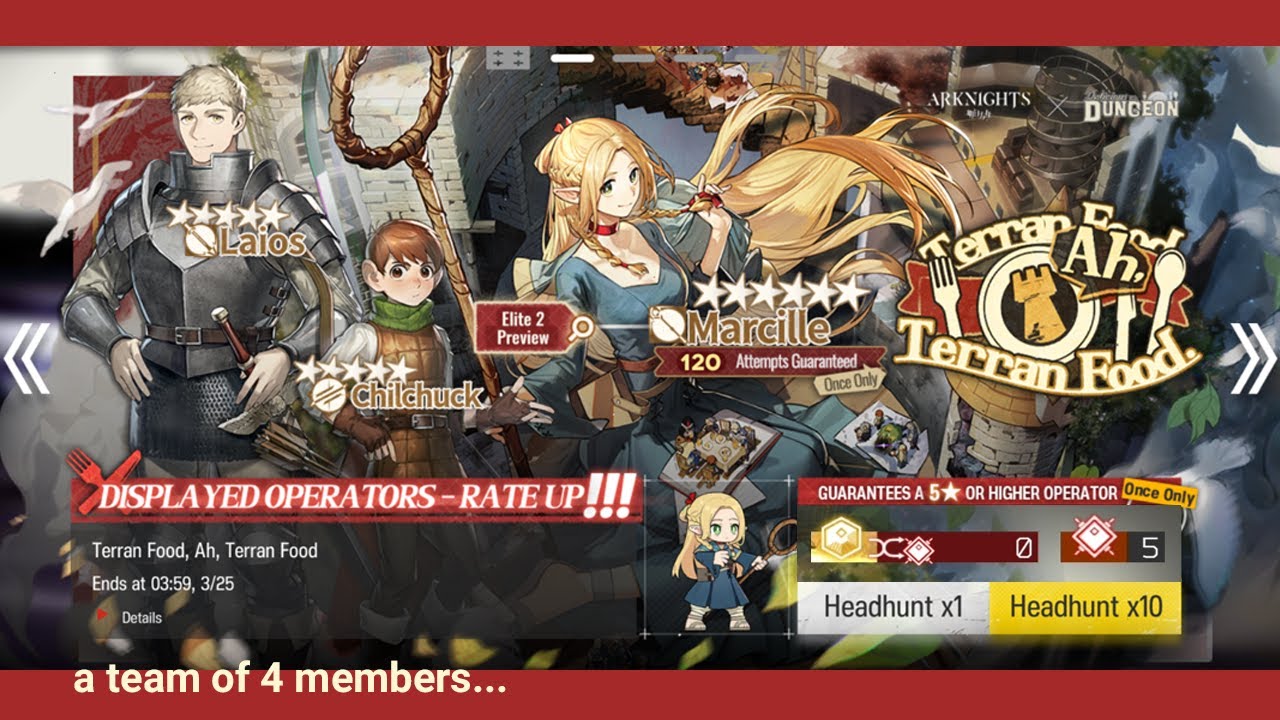 [Arknights]  Dungeon Meshi Collab Event - banner
