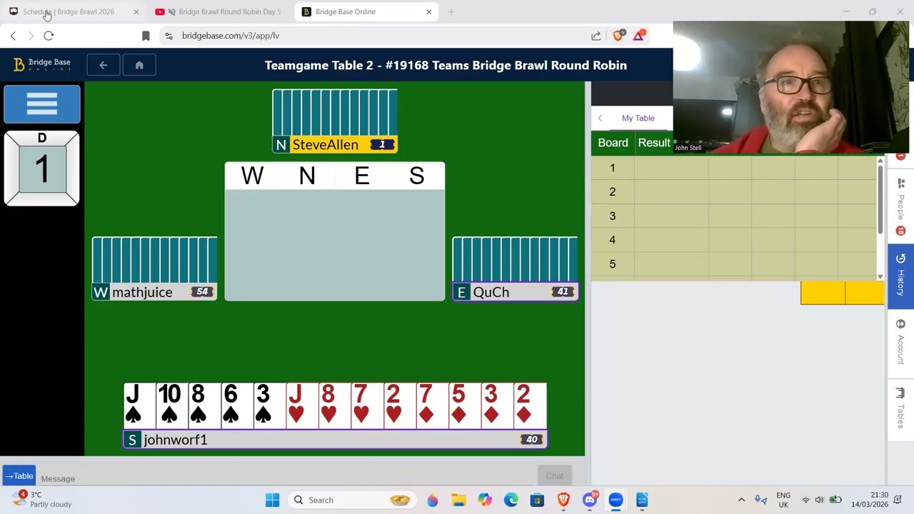 Sexy bidding! - Bridge Brawl Round Robin Match 2 Vs Equantion - 14th March 2026