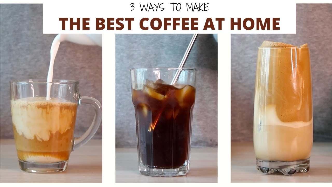 HOW TO MAKE CAFE STYLE COFFEE AT HOME (ASMR) | Cappuccino | Cold Brew | Cold Coffee | Kavya Dsouza