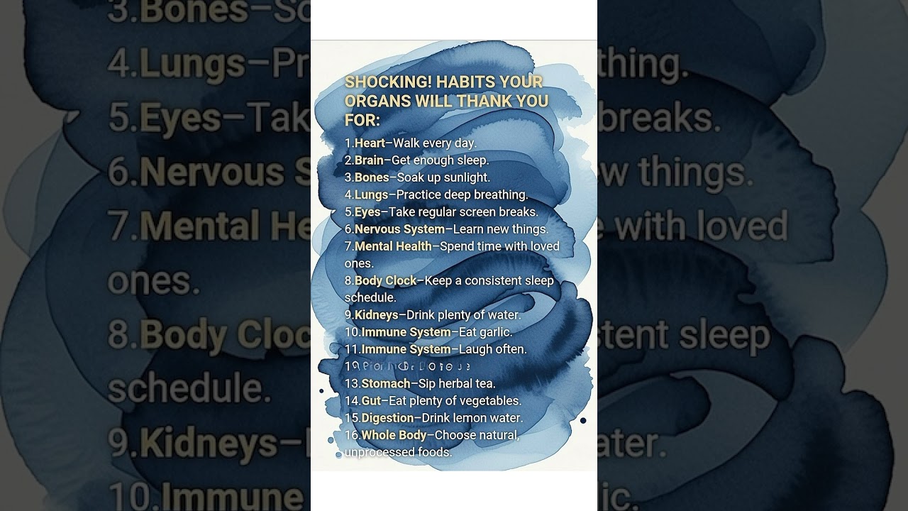 Shocking! Habits your Organs will Thank You For: