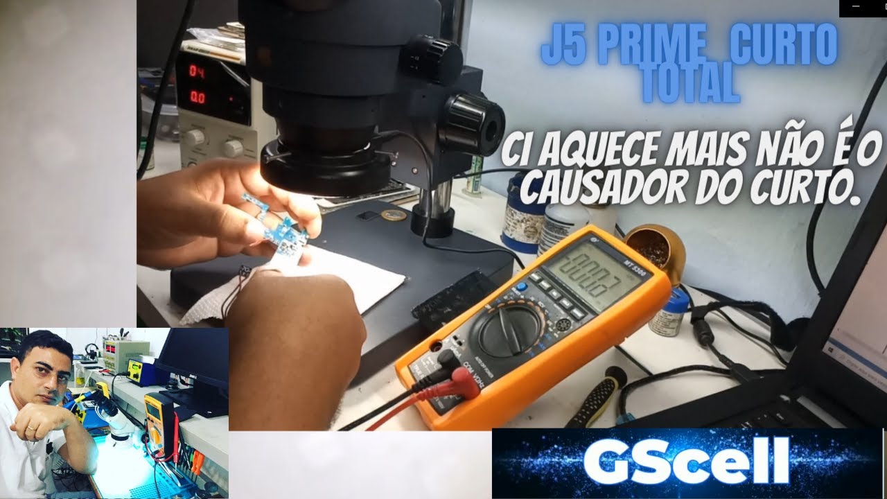 J5 prime Curto Total na Placa. Componente Aquece Mais Não é Causador do Curto (Conserto de Celular)