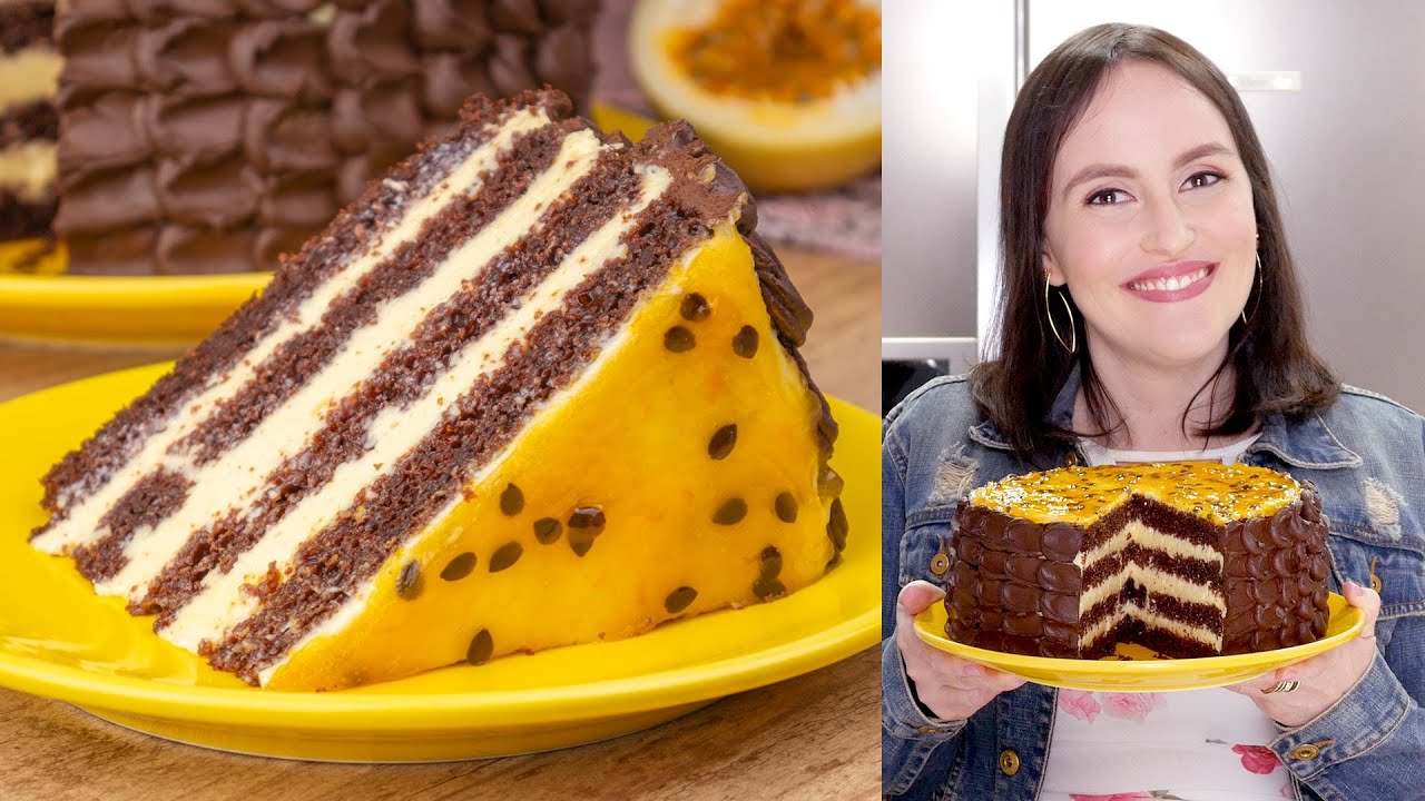 BOLO DE CHOCOLATE COM MOUSSE DE MARACUJÁ MARAVILHOSO-MEU ANIVERSÁRIO | Cook'n Enjoy 766