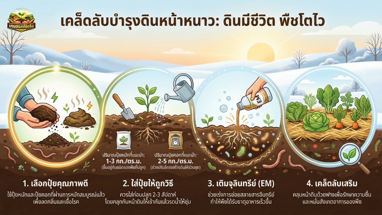 3 เคล็ดลับบำรุงดินสู้หนาว เปลี่ยนดินแข็งเป็นดินร่วนซุยด้วยปุ๋ยคุณภาพ