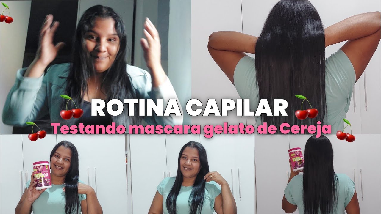 Rotina capilar/cabelos finos Testando novex  Embelleze Gelato de cereja