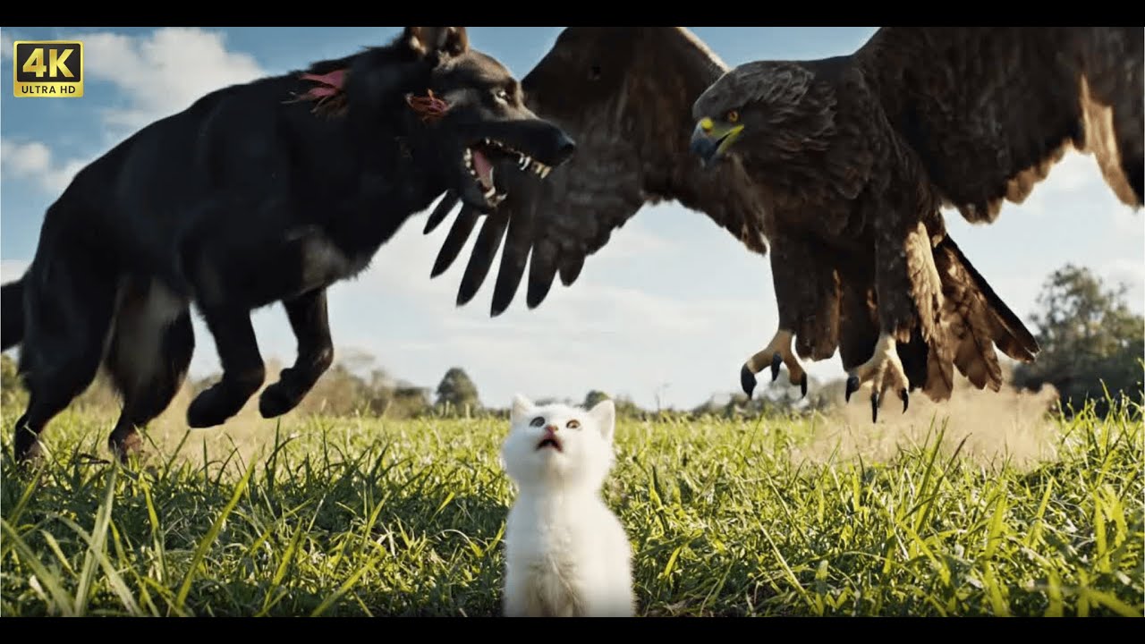 A Dog Saves a Kitten From an Eagle – Heroic Rescue Mission