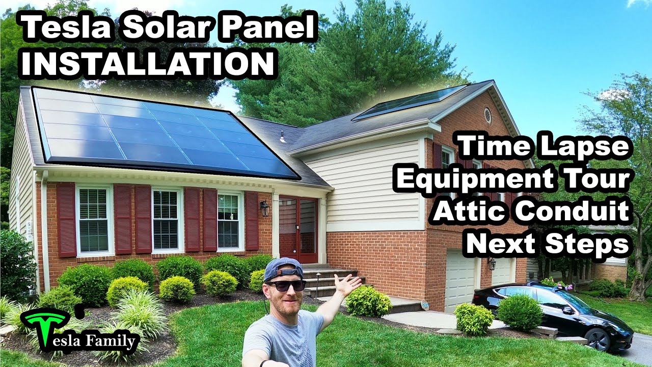 Tesla Solar Panel INSTALLATION | Time Lapse | Equipment Tour | Attic Conduit | Next Steps