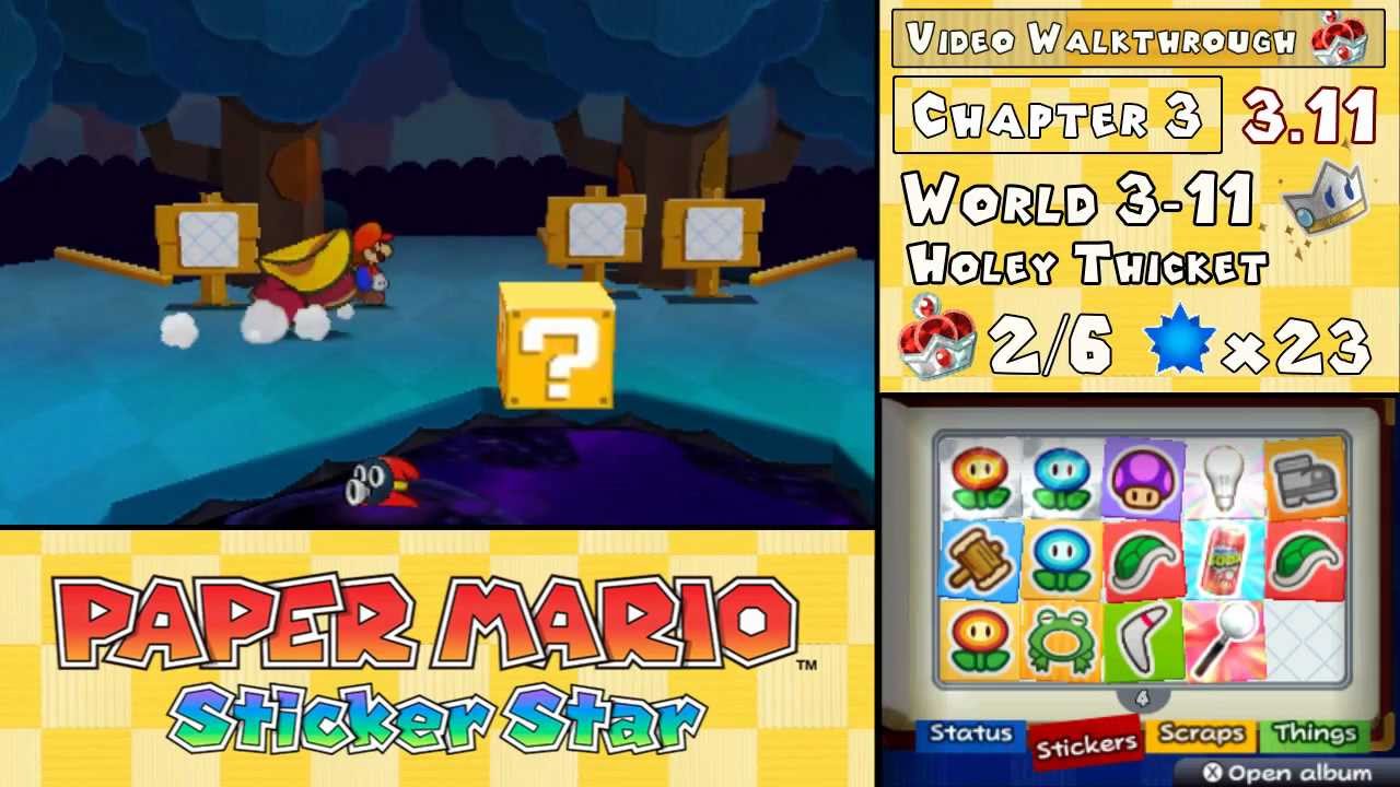 Paper Mario: Sticker Star Walkthrough 3.11 (World 3-11) Holy Thicket