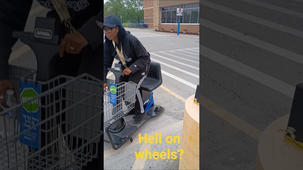 An elderly left this scooter in the parking lot