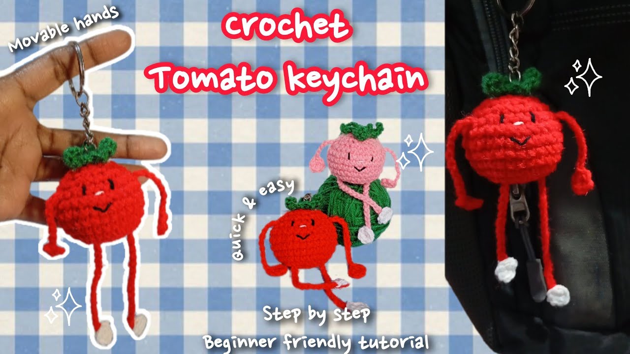 Вирусный мастер-класс по вязанию крючком брелока в виде помидора 🍅 Милый и простой узор, подходящ...