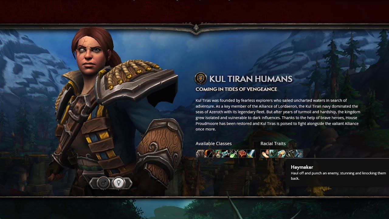 Kul tiran and zandalari classes and racials!
