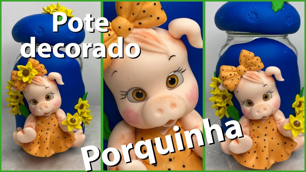 Pote decorado porquinha Biscuit