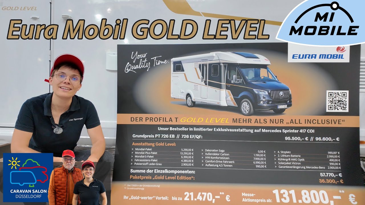 Limitiertes Sondermodell: Eura Mobil Profila T Gold Level (726 EF/QF/EB)  | Caravansalon Düsseldorf