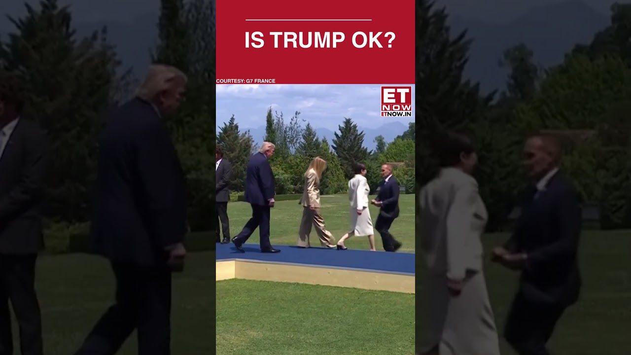 Watch: Trump Wanders Off At G7, Macron Guides Him Back | Breaking News #shorts