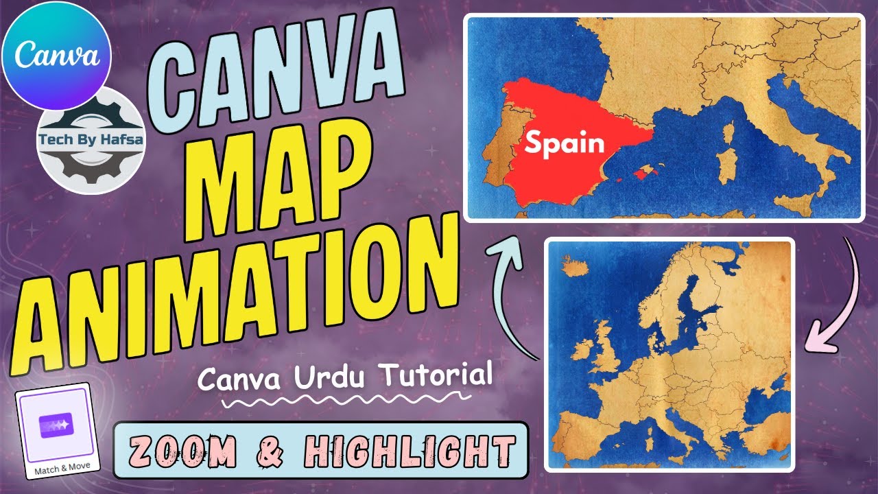 How to Create Canva Map Animation – Zoom & Highlight | Tech By Hafsa