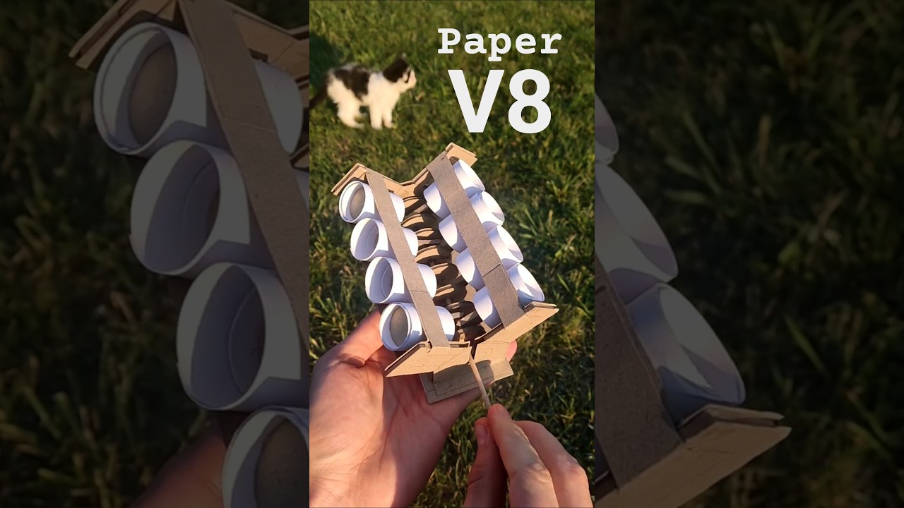 Paper V8 Engine 🐈 #paperengine