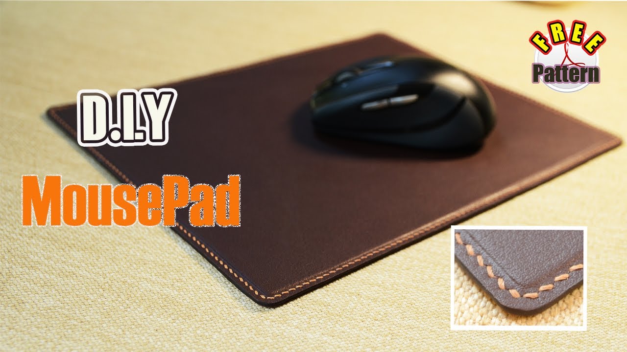 [Leather craft] Making a leather MOUSE PAD | FREE PATTERN | Mousepad  (2021)