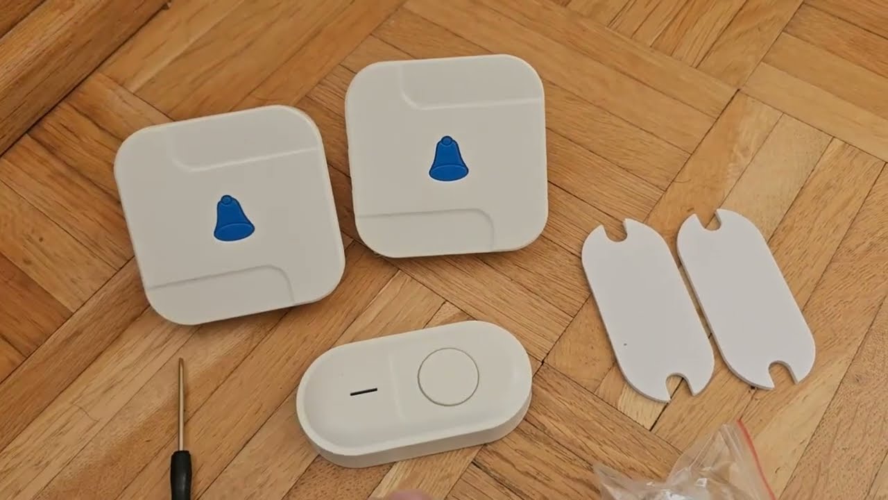 SURFOU Sonnette sans Fil, Sonnette blanche sans fil  2 récepteurs  Choix 55 mélodies  Volume ajustab