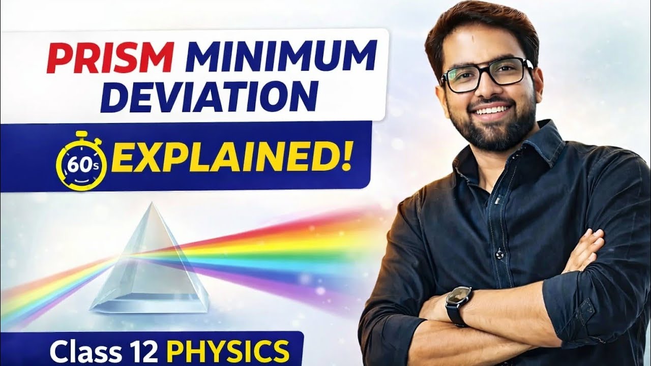 Prism Minimum Deviation in 60 Seconds 🔥 | Class 12 Physics | Angle of Deviation Explained