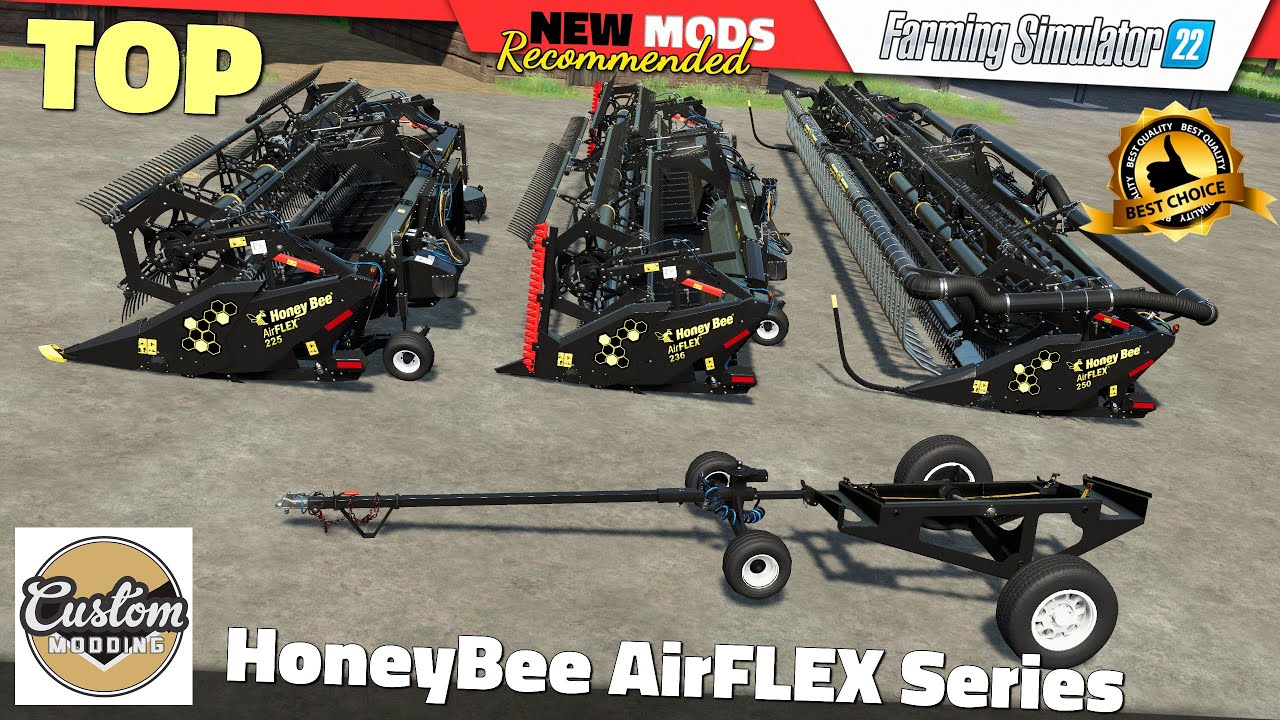 FS22 | Honey Bee AirFLEX Series (by Custom Modding) - Farming Simulator 22 New Mods Review 2K60