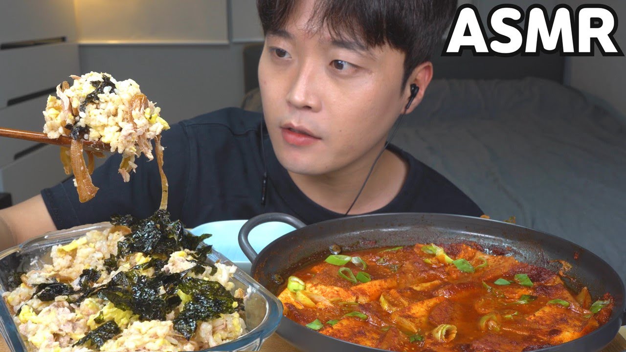 [와차밥] 스팸두부조림 참치마요덮밥 집밥 먹방 Korean Home Made Food MUKBANG ASMR REAL SOUND EATING SHOW COOKING RECIPE
