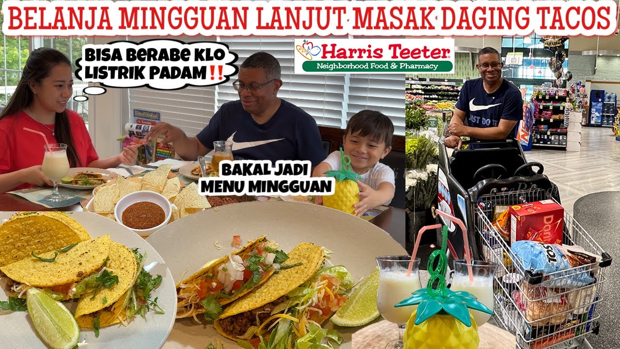 LISTRIK PADAM😳 BELANJA MINGGUAN DAN MASAK DAGING TACOS BUAT DINNER KELUARGA