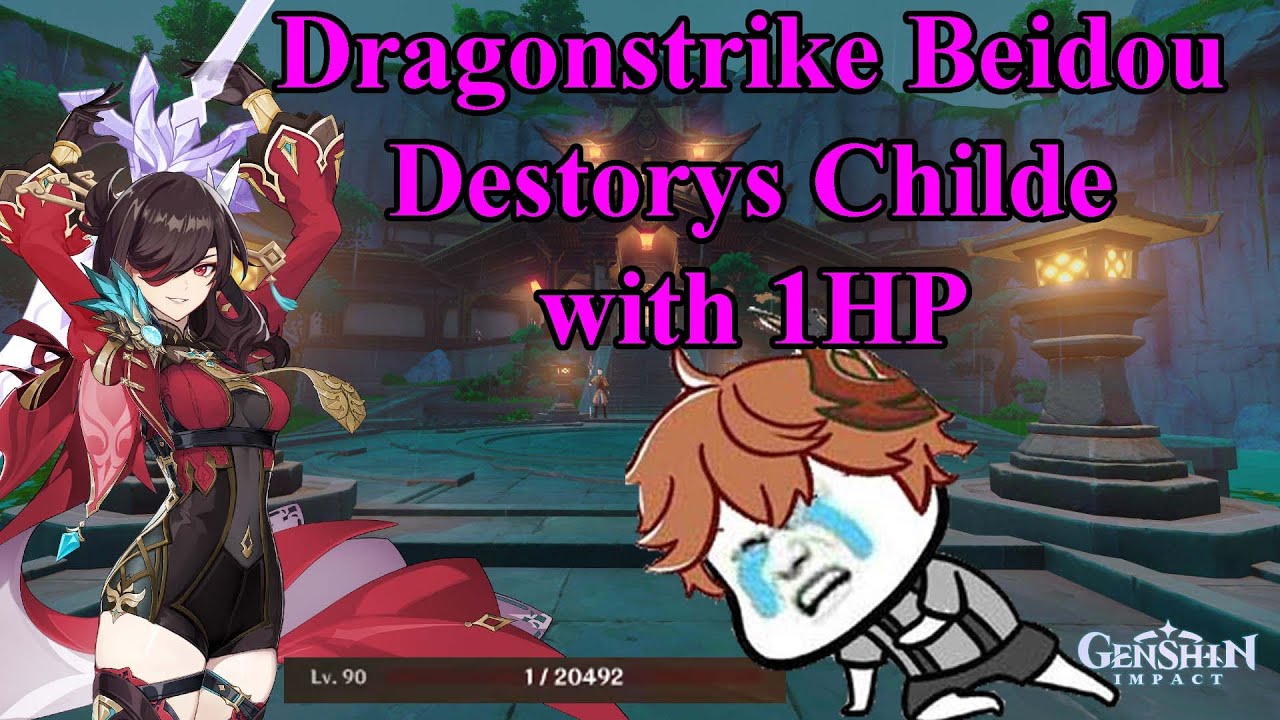 [Genshin Impact]Dragonstrike Beidou 1HP vs Childe#Dragonstrike#BeidouDragonstrike#Childesolo