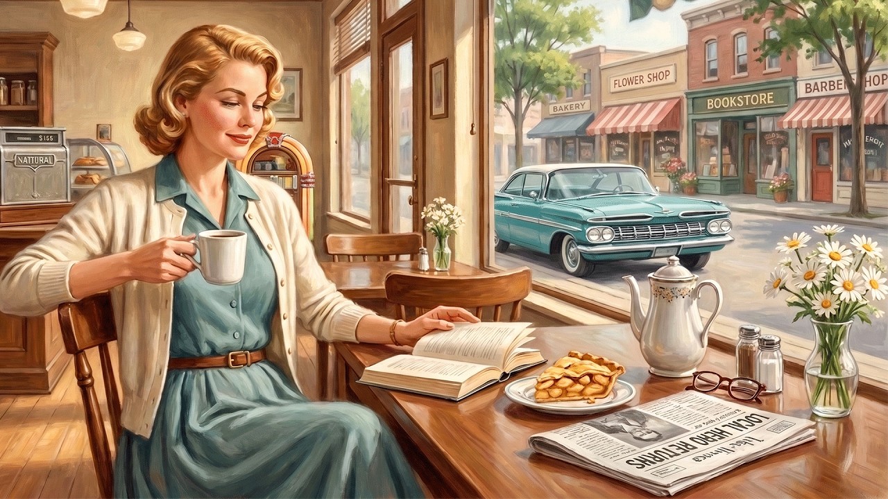 Warm Coffee & Vintage Jazz on Main Street Caf&eacute;, 1960 | Cozy Americana Music