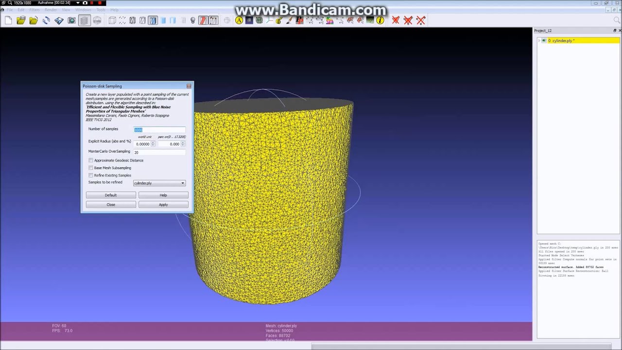 Pointcloud to 3D-Mesh in Meshlab Tutorial auf Deutsch