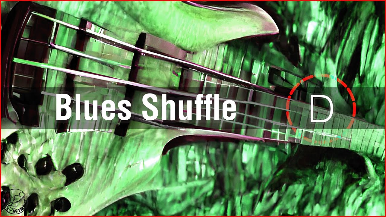 Blues Shuffle Backing Track No Bass in D