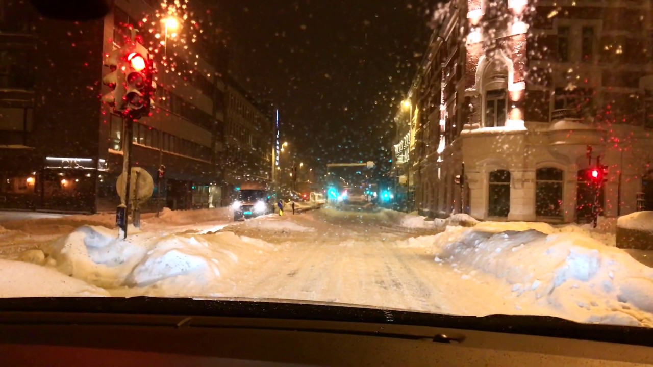 Driving in Norway, Kristiansand, 2019 January 28, 4K Video