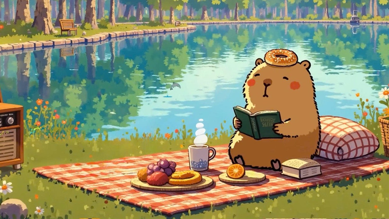 Capy&rsquo;s Spring Picnic in the Park 🍩🎶 Cozy Lofi Beats for Reading, Work & Peaceful