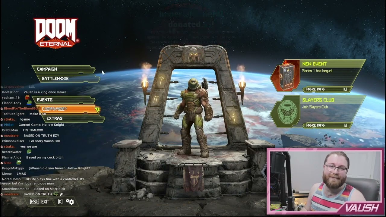 TTS DESTROYS Vaush and his computer! (DOOM Eternal Part 1)