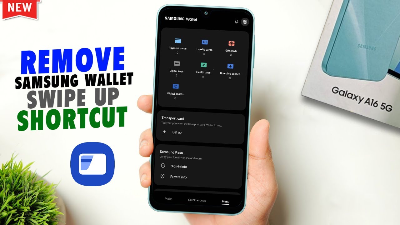 Как удалить ярлык Samsung Wallet Swipe Up на Galaxy A16